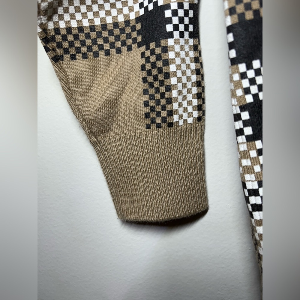 Burberry Beige Knit Top with Check Detail - Picture 6 of 6